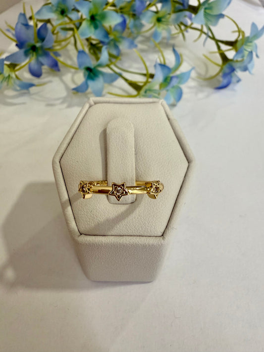 anillo de estrellas en oro laminado 14k