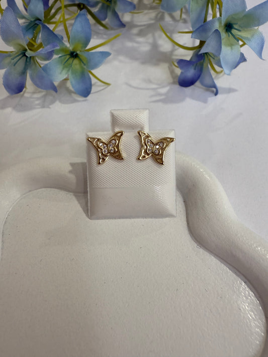 aretes mariposa Dorada