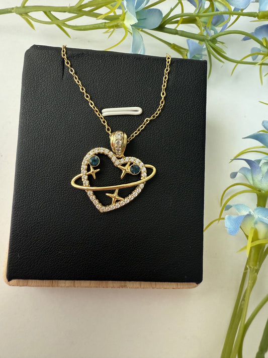 🌌 Collar Galáctico de Corazones con Circonios Celestes 💙