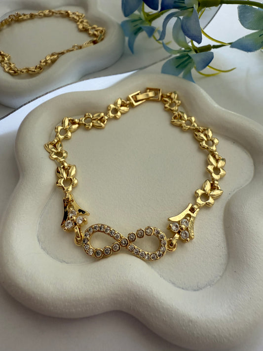 Pulsera Infinito con Flores — Amor sin fin
